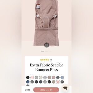 Baby Bjorn Mesh Pink Bouncer Cover